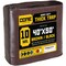 Core Tarps Heavy Duty Tarp, 50 ft L x 0.5 mm H x 40 ft W, 10 Mil, Brown/Black, Polyethylene CT-602-40X50 - alternate 1